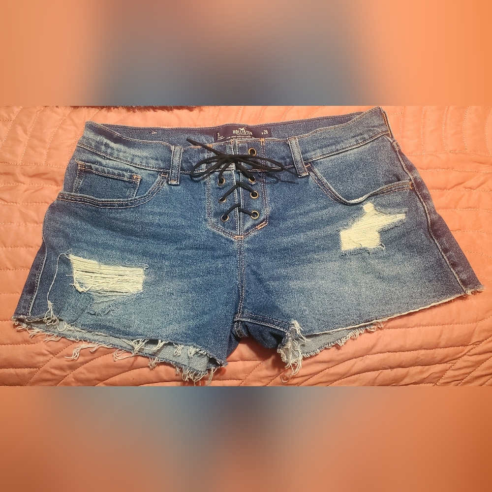Hollister Vintage Lace Up Jean Shorts